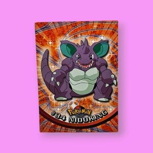 Pokemon 1999 TOPPS Nidoking #34 Blue Logo TV Animation Edition Card